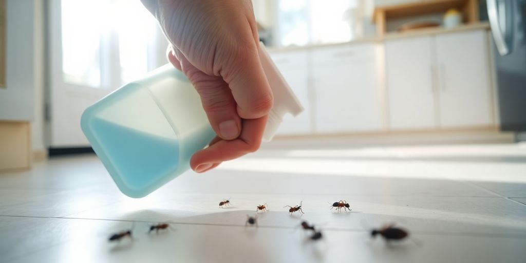Person spraying common pests